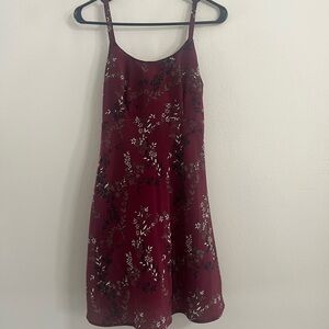 Floral Burgundy Mini Dress